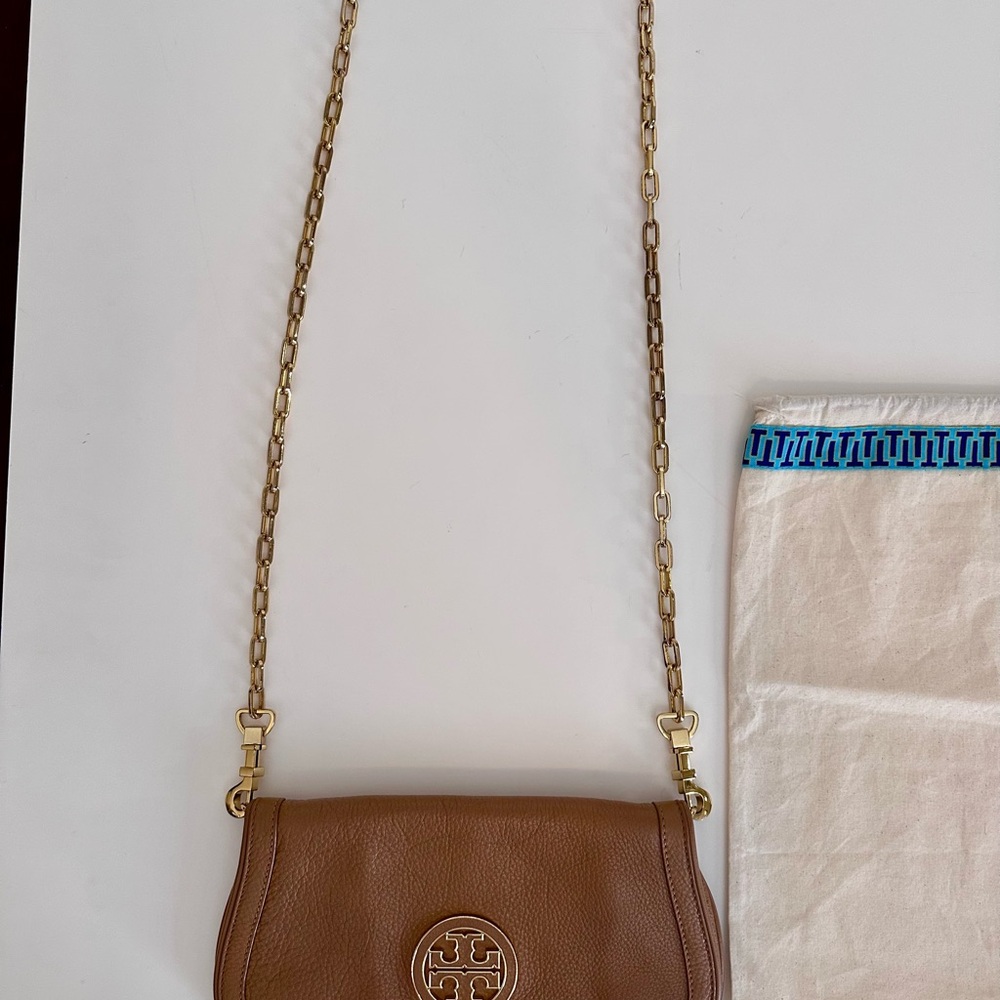 Brown Leather Chain 3-Way Bag By Tory Burch Excellent Condition - Picture 8 of 8